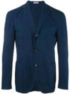 Boglioli Three Button Blazer, Men's, Size: 48, Blue, Cotton/cupro