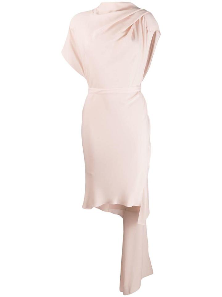 Poiret Draped High Neck Dress - Neutrals