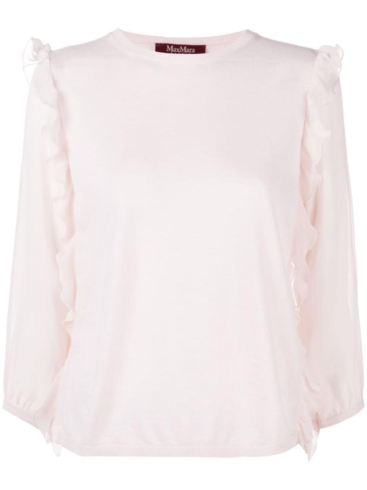 Max Mara Studio Ruffle Trim Sweater - Pink