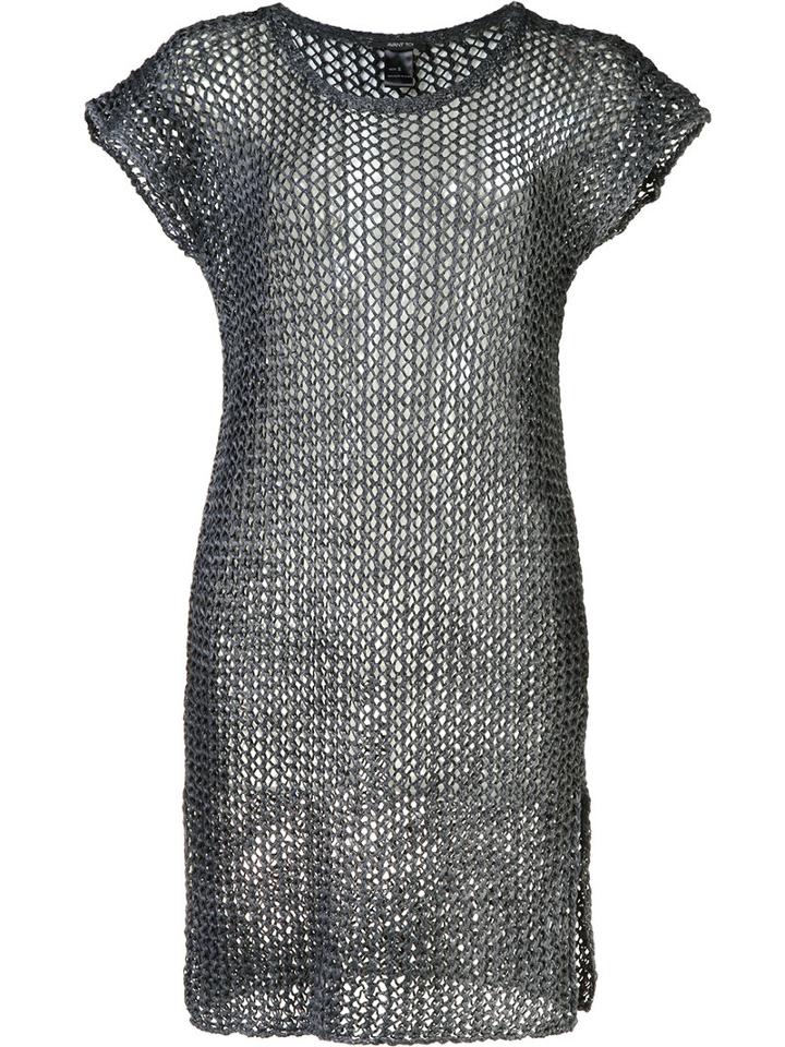 Avant Toi Open Knit Dress, Women's, Size: Small, Grey, Cotton