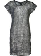 Avant Toi Open Knit Dress, Women's, Size: Small, Grey, Cotton