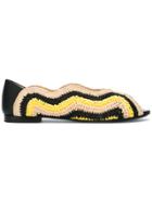 Fendi Peep Toe Ballerina Shoes - Multicolour