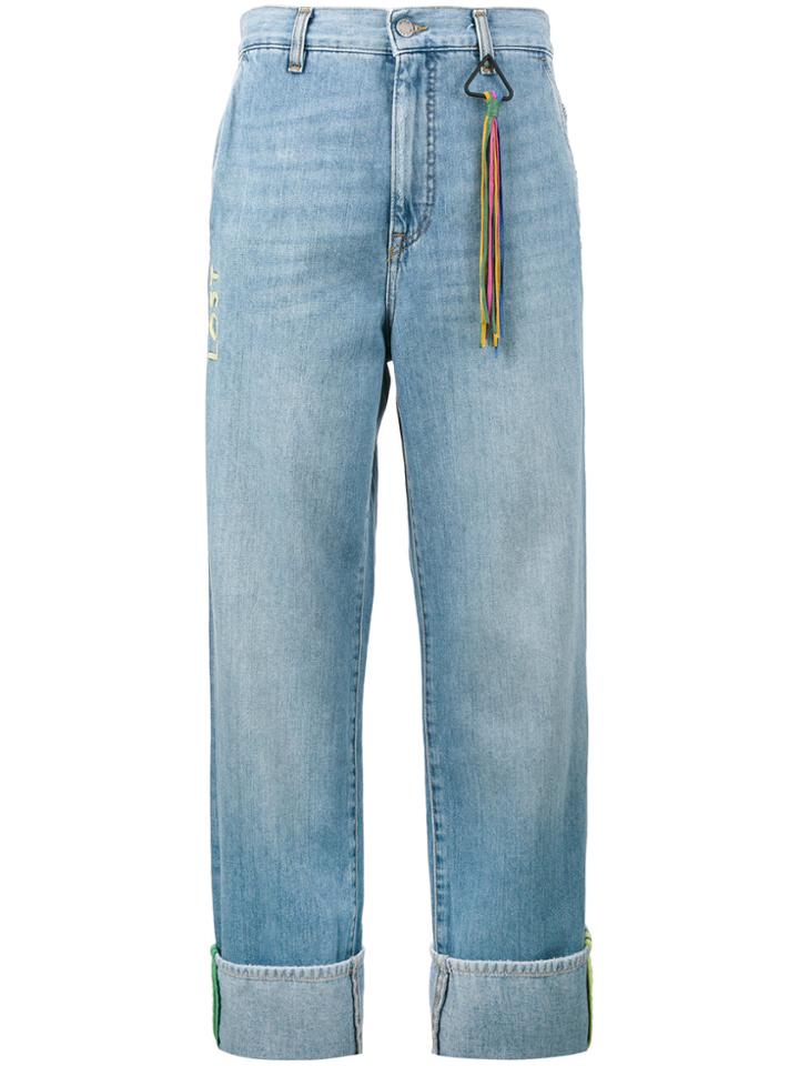 Mira Mikati Turn-up Wide-leg Denim Jeans - Blue