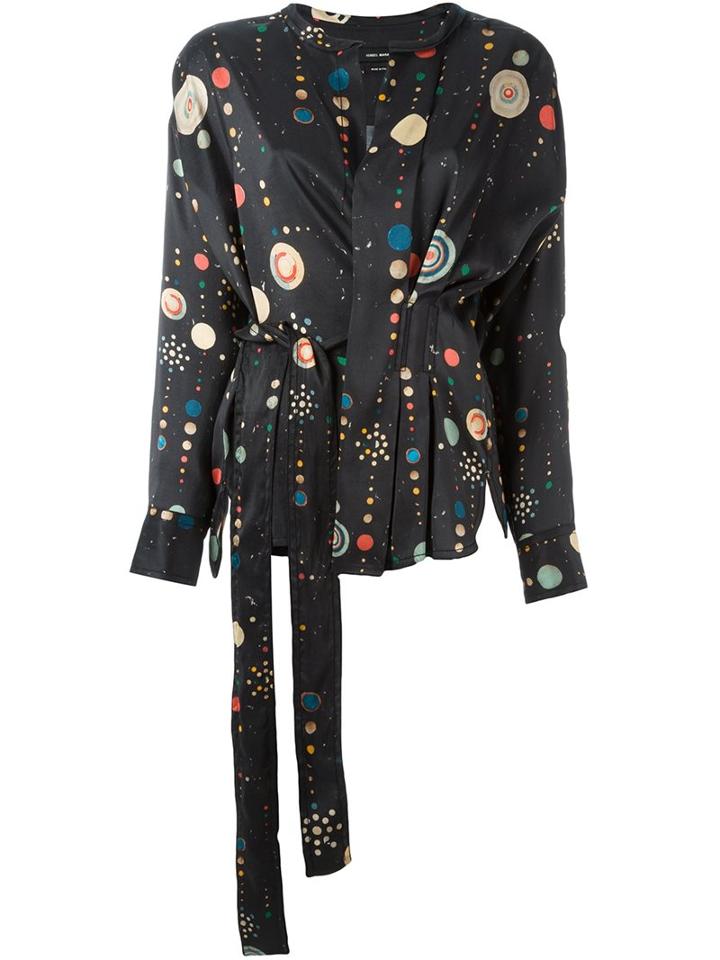 Isabel Marant 'oliver' Cosmic Print Blouse, Women's, Size: 38, Black, Silk