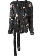 Isabel Marant 'oliver' Cosmic Print Blouse, Women's, Size: 38, Black, Silk