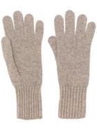 Pringle Of Scotland Ribbed Cuff Gloves - Nude & Neutrals