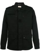 Saint Laurent Pocket Shirt Jacket, Men's, Size: 46, Black, Cotton/ramie