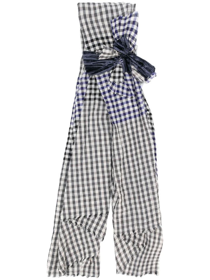 Forte Forte Plaid Bow Scarf - Black