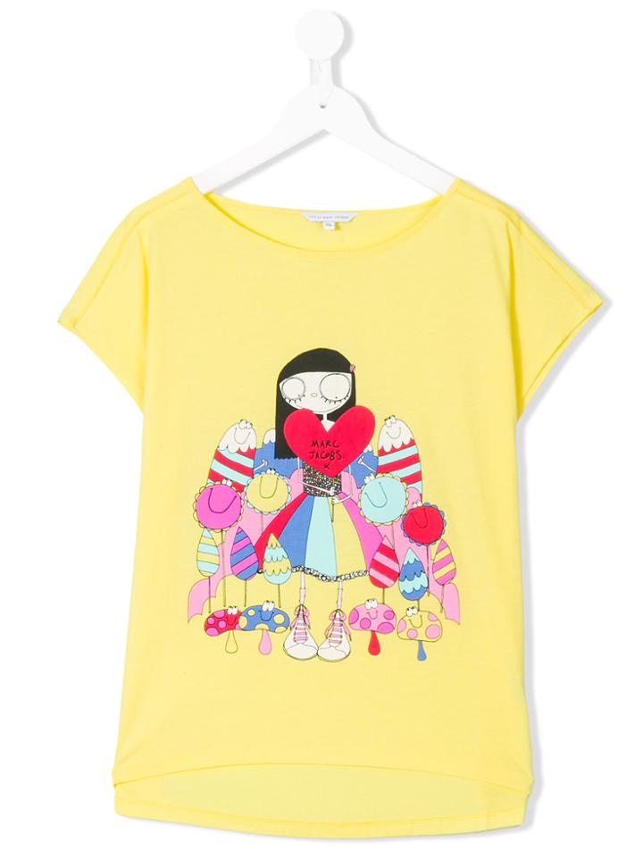 Little Marc Jacobs Miss Marc Print T-shirt - Yellow & Orange