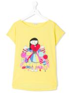 Little Marc Jacobs Miss Marc Print T-shirt - Yellow & Orange
