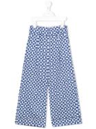 Simonetta - Wid-leg Trousers - Kids - Cotton - 10 Yrs, Blue