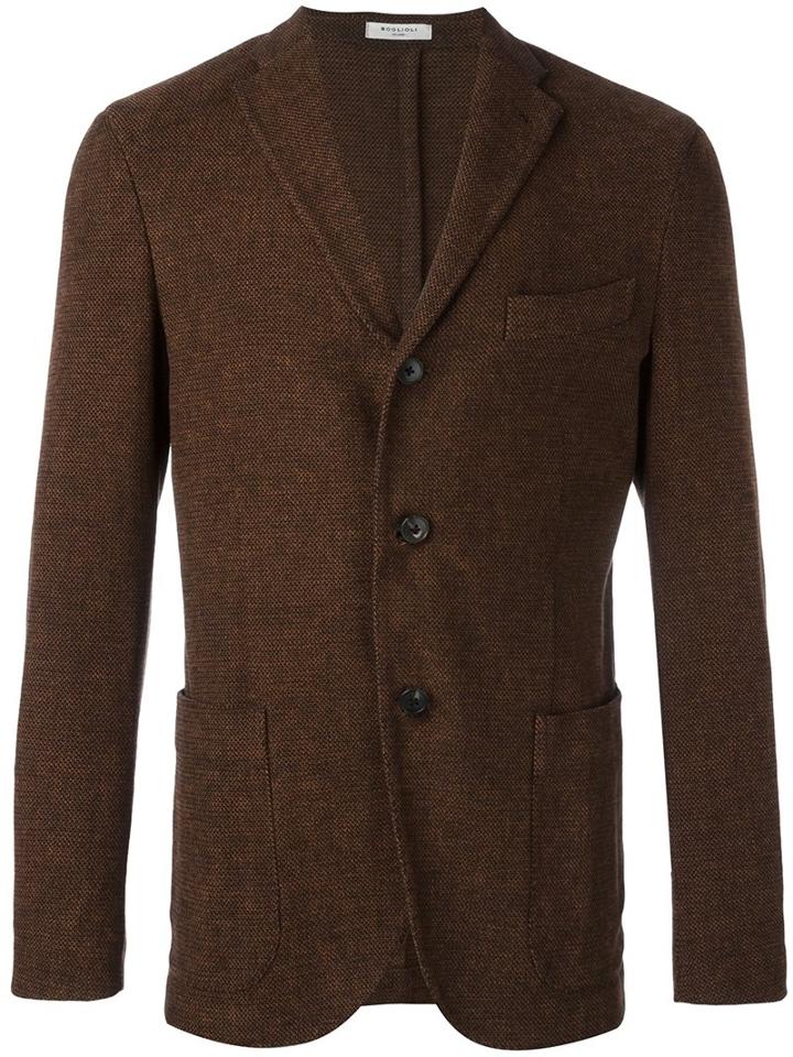 Boglioli Patch Pocket Blazer, Men's, Size: 54, Brown, Cupro/cotton/spandex/elastane