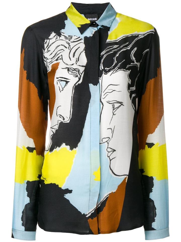 Just Cavalli Colour-block Fitted Blouse - Black