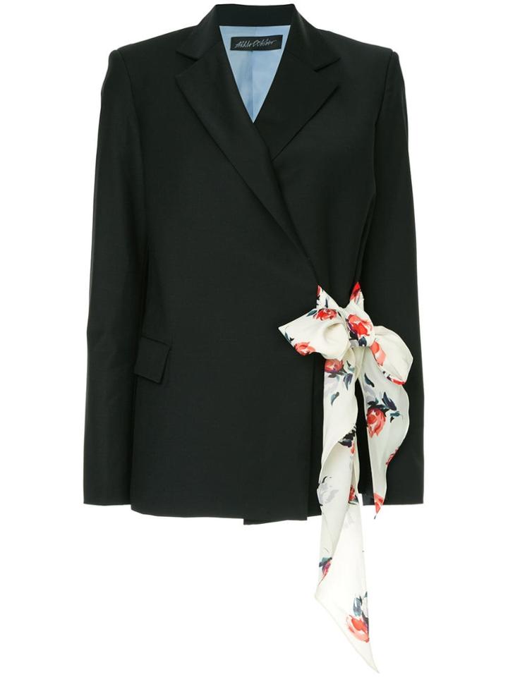 Anna October Side Scarf Blazer - Black