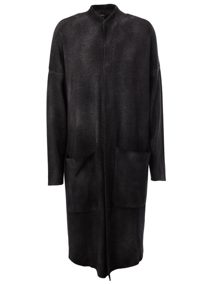 Avant Toi Faded Effect Long Cardigan, Men's, Size: Large, Black, Polyester/merino