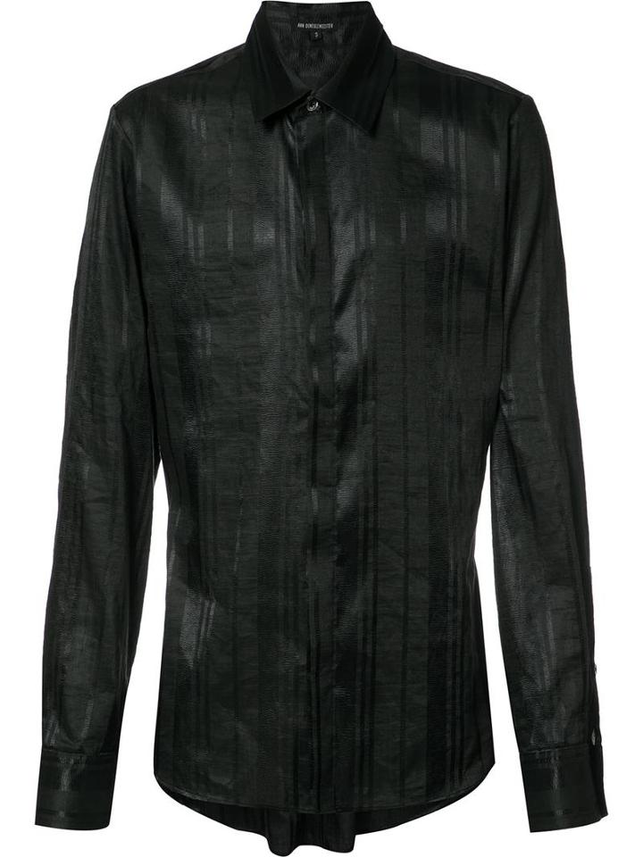 Ann Demeulemeester Plain Shirt, Men's, Size: Medium, Blue, Ramie/polyester
