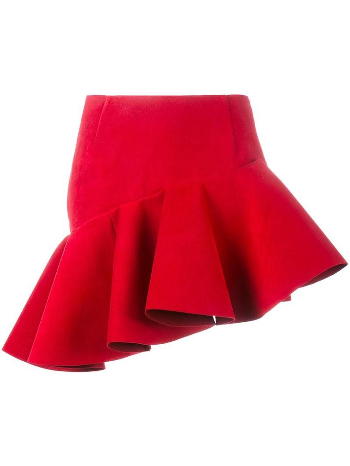 Jacquemus Asymmetric Mini Skirt, Women's, Size: 40, Red, Polyester