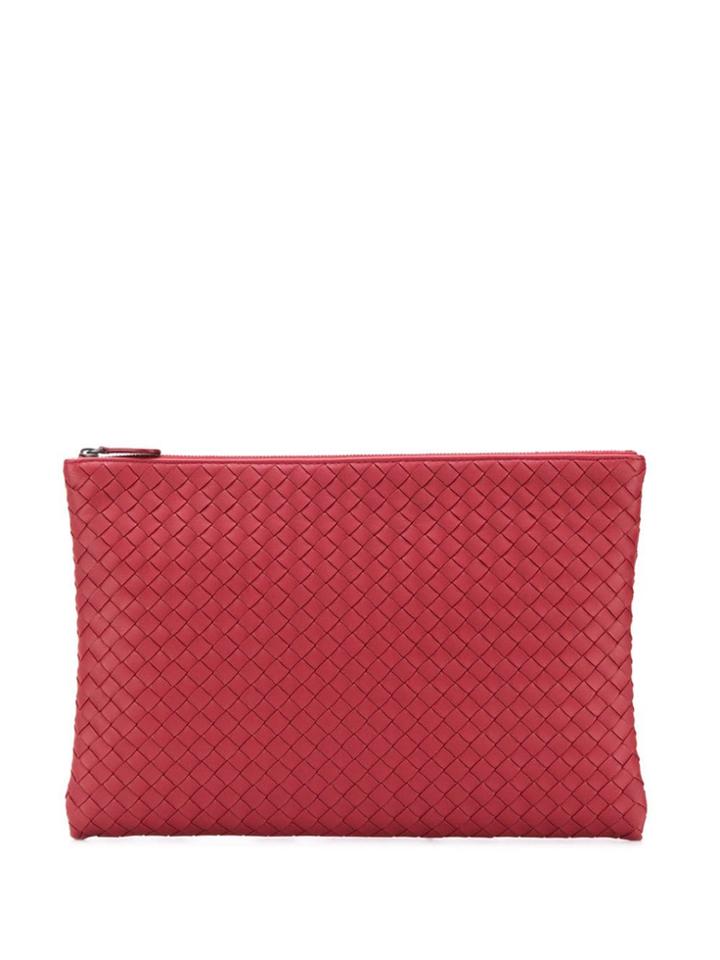Bottega Veneta Woven Pouch - Red