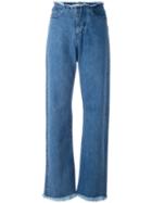 Marques'almeida Stonewash High Waisted Jeans, Women's, Size: 8, Blue, Cotton