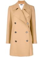 Jil Sander Navy Double Breasted Coat - Nude & Neutrals