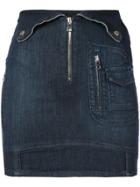 Rta Zip Detail Mini Skirt - Blue