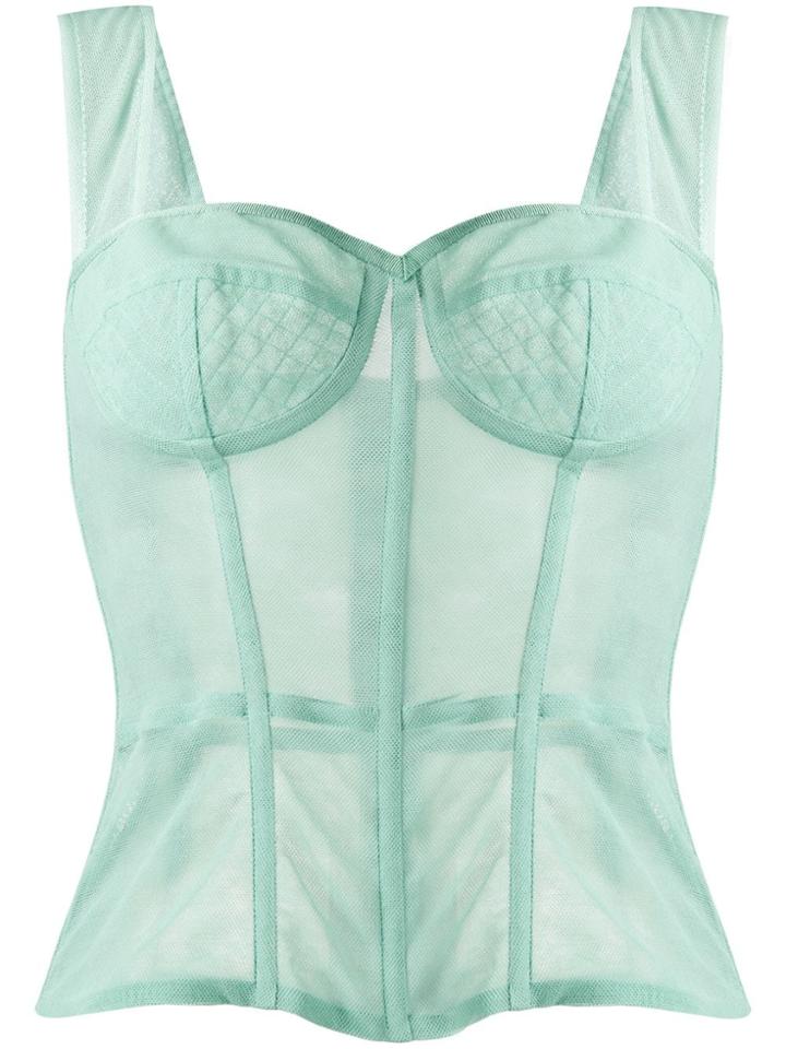Dolce & Gabbana Bustier Fitted Top - Green