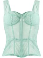 Dolce & Gabbana Bustier Fitted Top - Green