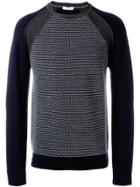 Paolo Pecora Patterned Panel Jumper - Blue