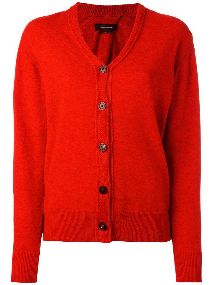 Isabel Marant - Knitted Cardigan - Women - Cotton/wool/yak - 36, Women's, Red, Cotton/wool/yak