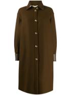 Fendi Long Shirt Cut Coat - Brown