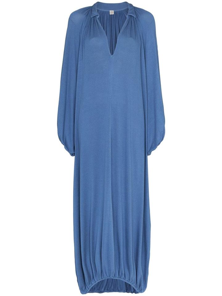 Toteme Paliano V-neck Gathered Dress - Blue