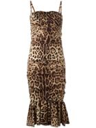 Dolce & Gabbana Leopard Print Peplum Dress - Nude & Neutrals