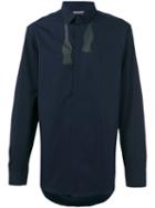 Neil Barrett - Untied Bow Print Shirt - Men - Cotton - 40, Blue, Cotton