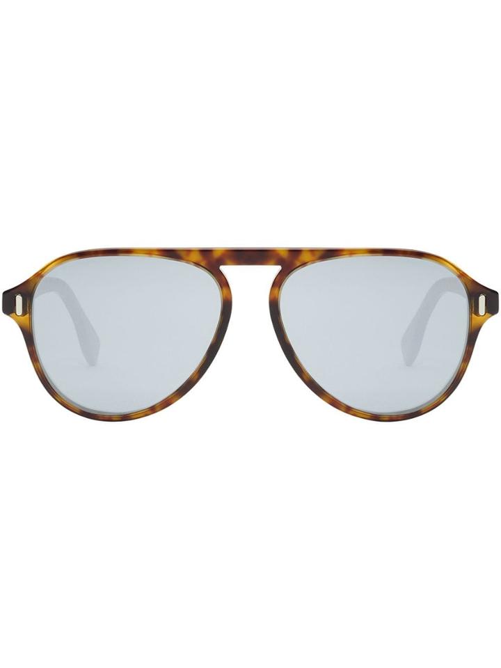 Fendi Eyewear Aviator Frame Sunglasses - Brown