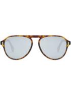 Fendi Eyewear Aviator Frame Sunglasses - Brown