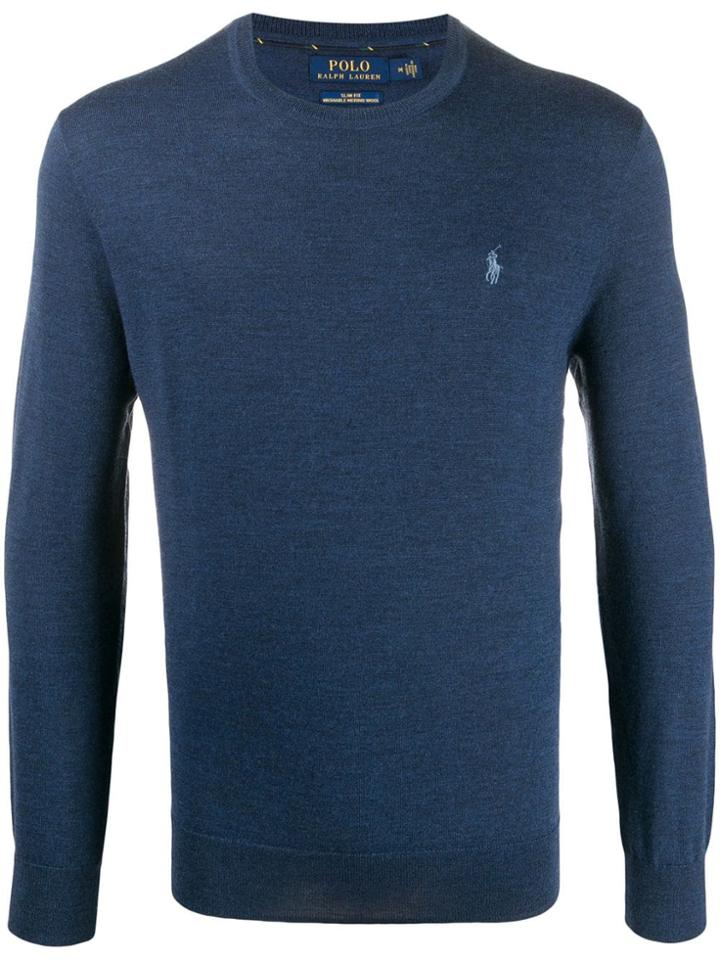 Polo Ralph Lauren Embroidered Chest Logo Sweater - Blue
