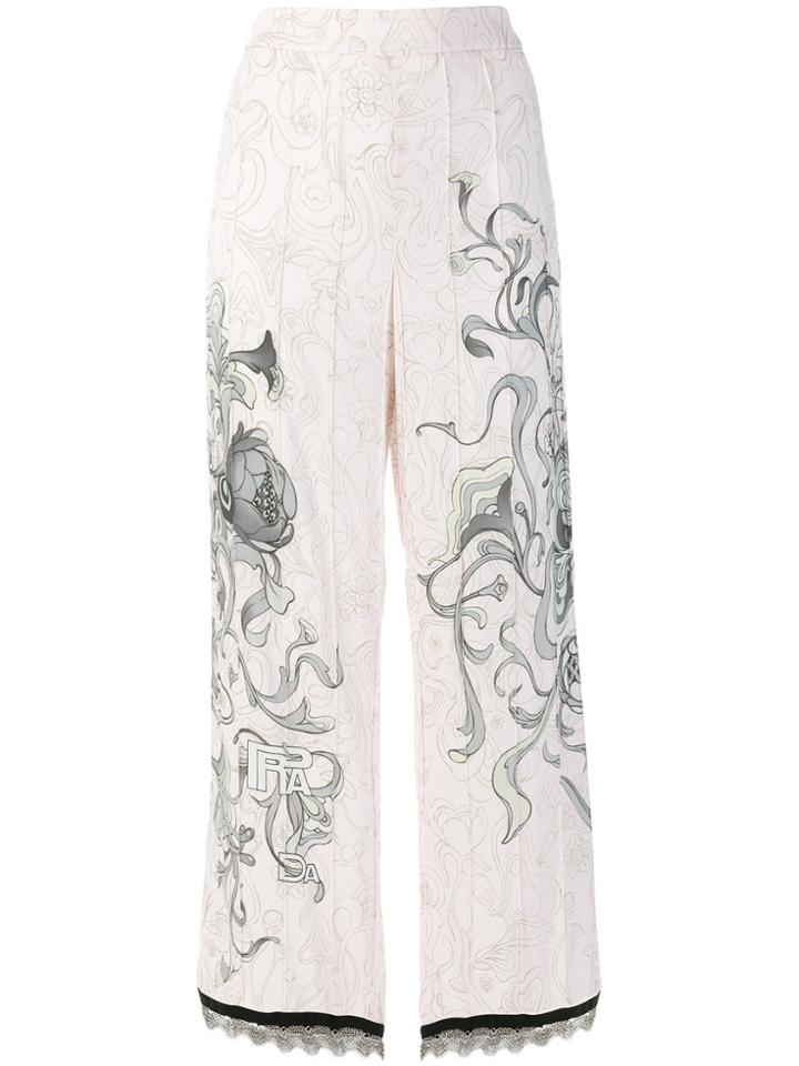 Prada Floral Sketch Trousers - Pink & Purple