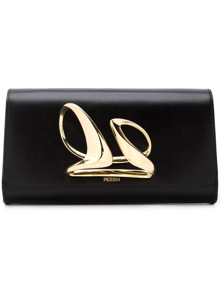 Perrin Paris - Perrin Paris X Zaha Hadid Mobi Clutch - Women - Lamb Skin - One Size, Black, Lamb Skin