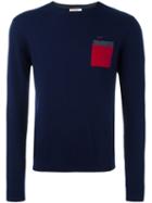 Sun 68 Patch Pocket Jumper, Men's, Size: Xl, Blue, Cotton/wool