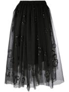 Brunello Cucinelli - Tulle Midi Skirt - Women - Polyamide/polyester - 44, Black, Polyamide/polyester