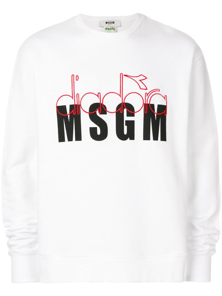 Msgm Logo Sweatshirt - White