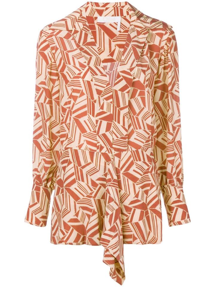 Chloé Geometric Print Blouse - Yellow & Orange