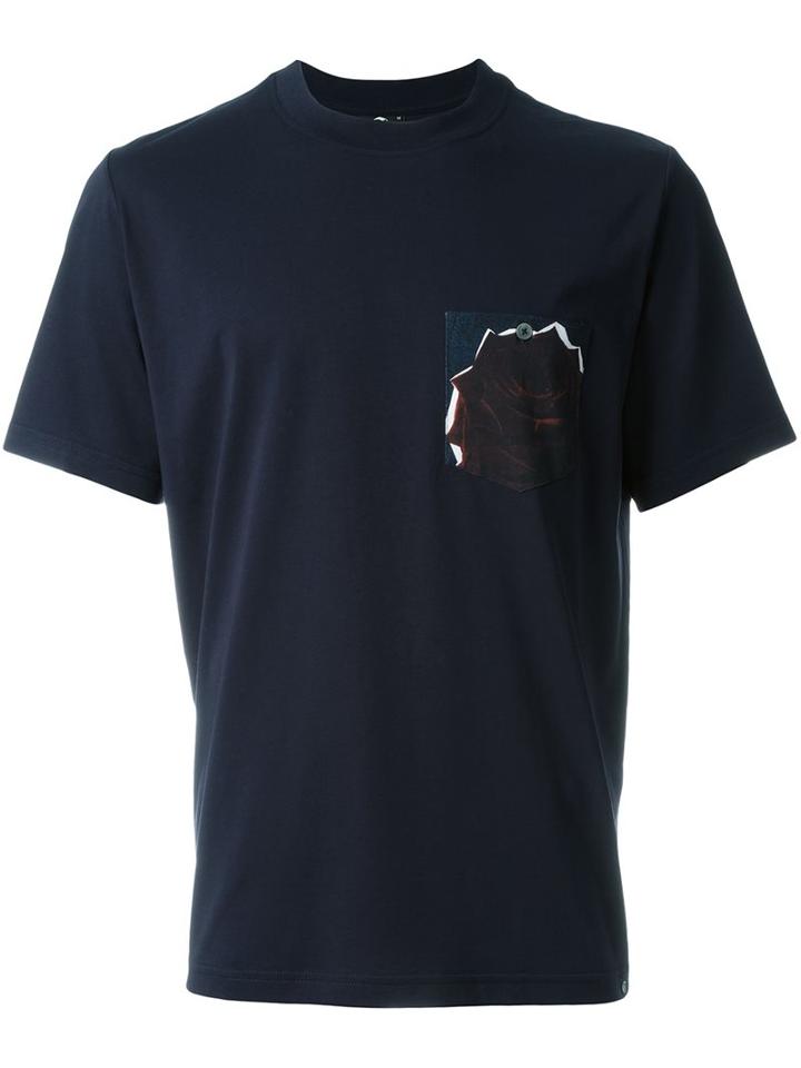 Ps By Paul Smith Rose Pocket Print T-shirt, Men's, Size: Xl, Blue, Cotton