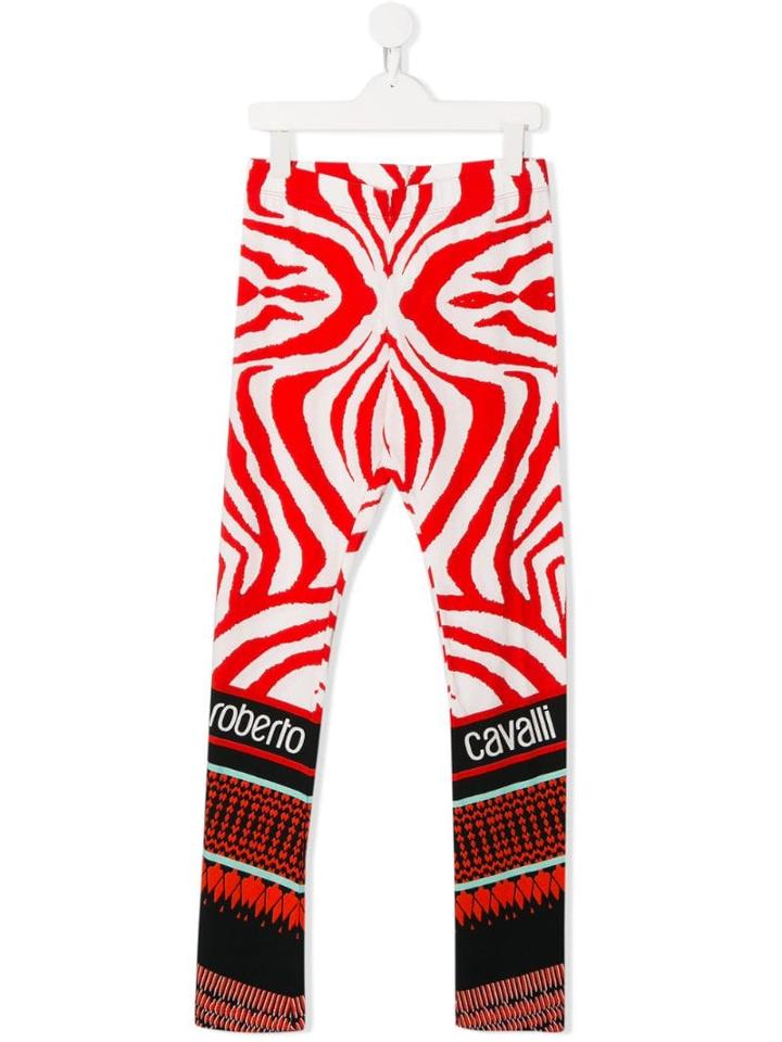 Roberto Cavalli Junior Teen Animal Print Leggings - White