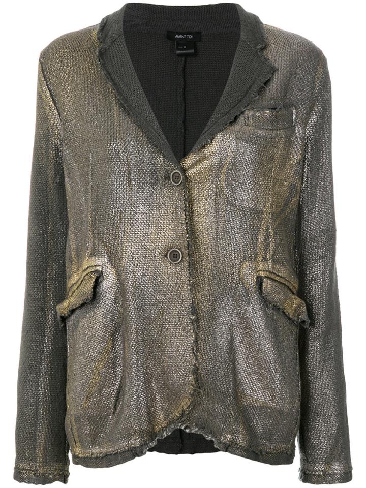 Avant Toi Raw Edge Blazer - Metallic