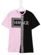 Young Versace Teen Rhinestone Detail T-shirt - Pink
