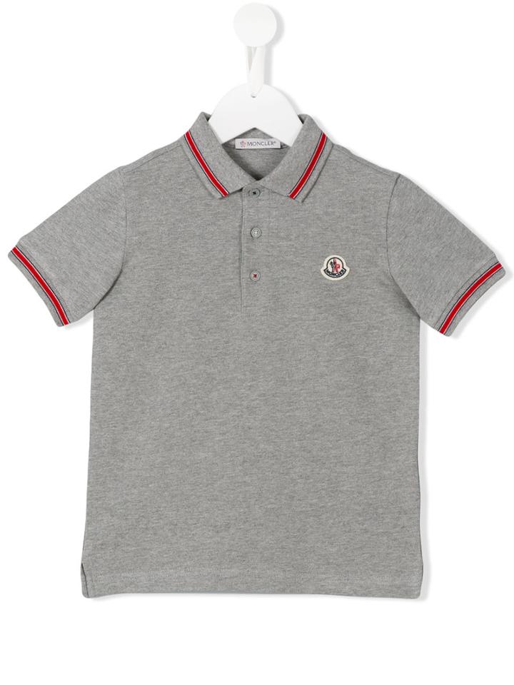 Moncler Kids Classic Logo Polo Shirt, Boy's, Size: 12 Yrs, Grey