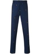 Kenzo - Embroidered Patch Trousers - Men - Cotton - 54, Blue, Cotton