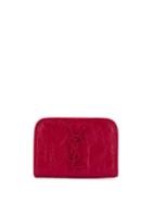 Saint Laurent Niki Crinkled Leather Wallet - Red