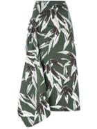 Marni - Leaf Print Full Skirt - Women - Cotton/linen/flax - 42, Women's, Green, Cotton/linen/flax